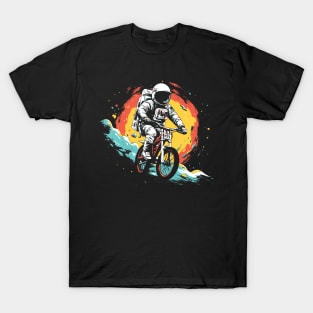 Cosmic Cyclist // Awesome Astronaut on a Bicycle in Outer Space alt T-Shirt